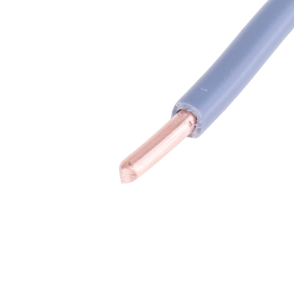 Провід одножильний 4.0mm² (12AWG, 1xD2.25mm, мідь, PVC) сірий