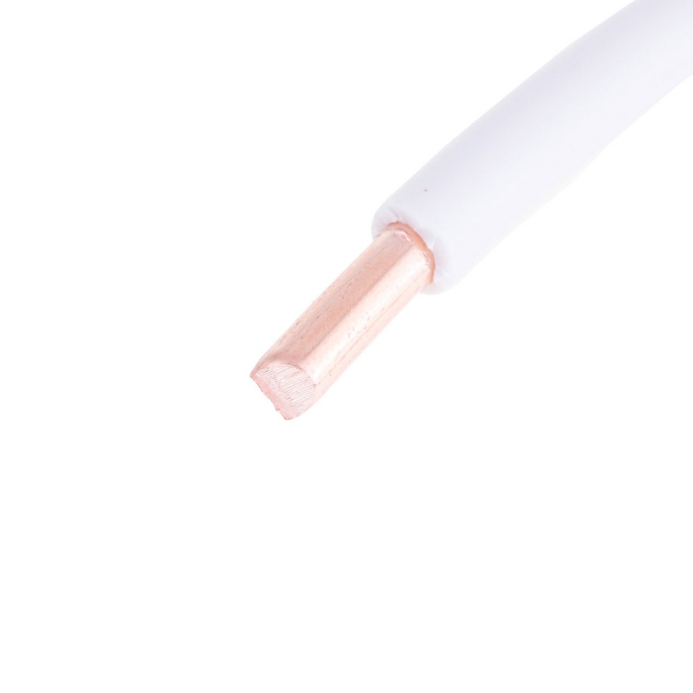 Провід одножильний 6.0mm² (10AWG, 1xD2.76mm, мідь, PVC) білий