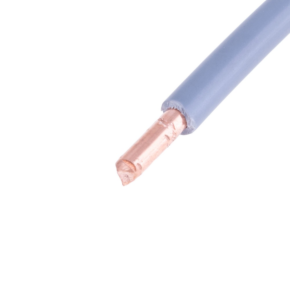 Провід одножильний 6.0mm² (10AWG, 1xD2.76mm, мідь, PVC) сірий