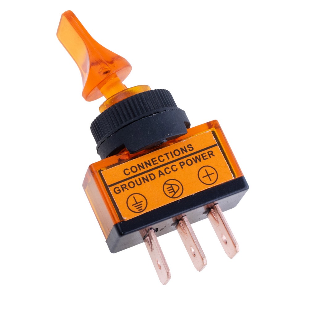 Тумблер жовтий ON-OFF із підсвічуванням 12V/20A, ASW-14D yellow lamp Тумблер жовтий ON-OFF із підсвічуванням 12V/20A, ASW-14D yellow lamp