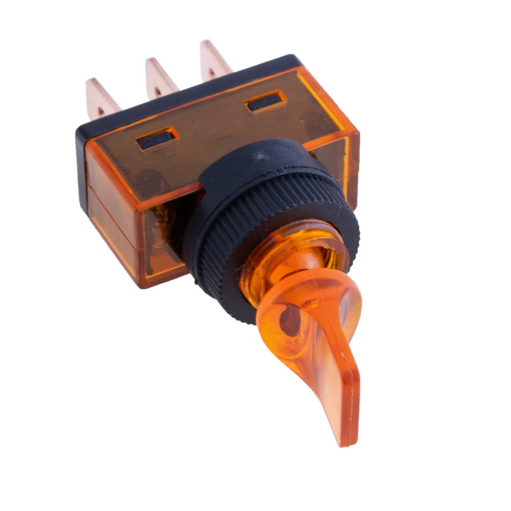 Тумблер жовтий ON-OFF із підсвічуванням 12V/20A, ASW-14D yellow lamp