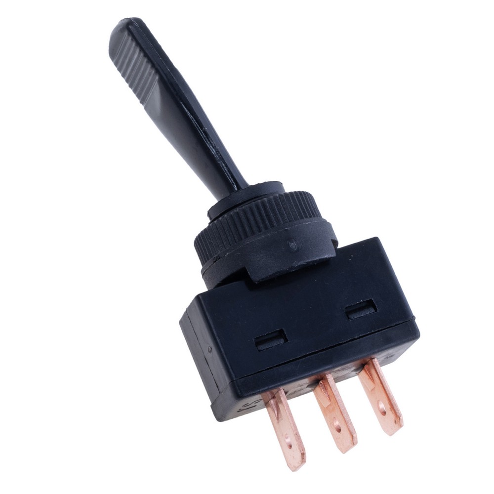 Тумблер чорний ON-ON, 3 контакта, 12V/20A, ASW-13-102 black