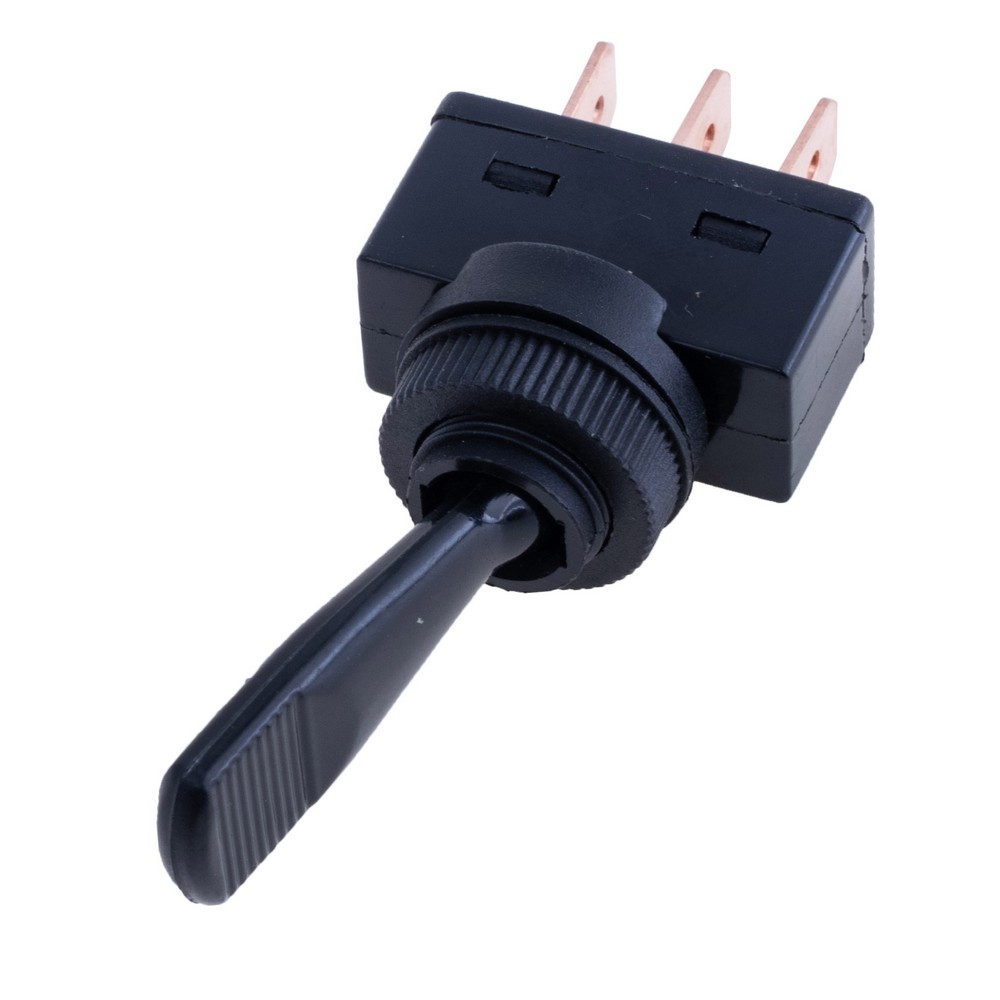 Тумблер чорний ON-ON, 3 контакта, 12V/20A, ASW-13-102 black