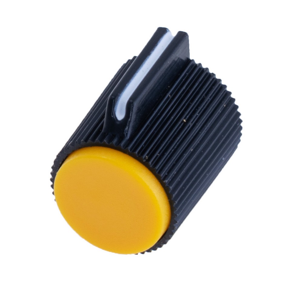 Ручка для потенціометра пластикова "жовта" на вісь 6мм , KN113-C Yellow Cap