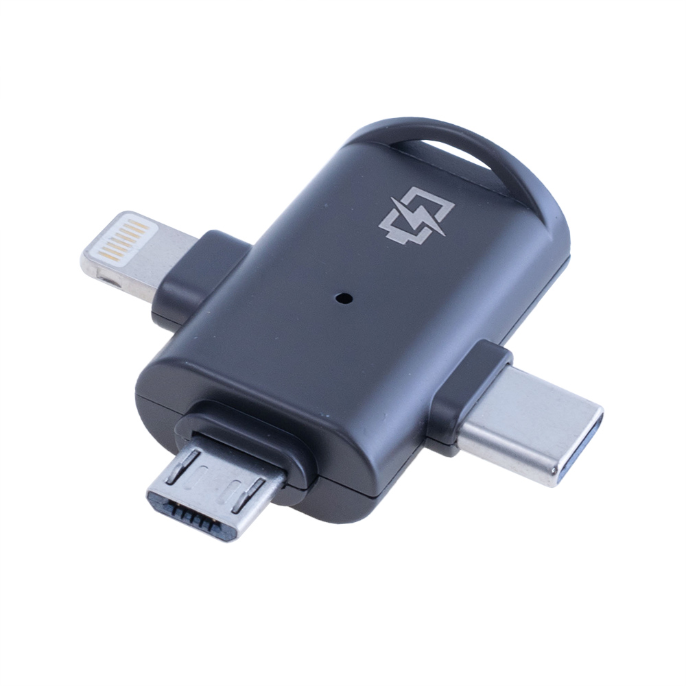 Перехідник OTG USB2.0 3в1 чорний. Перехідник OTG USB2.0 3в1 чорний.