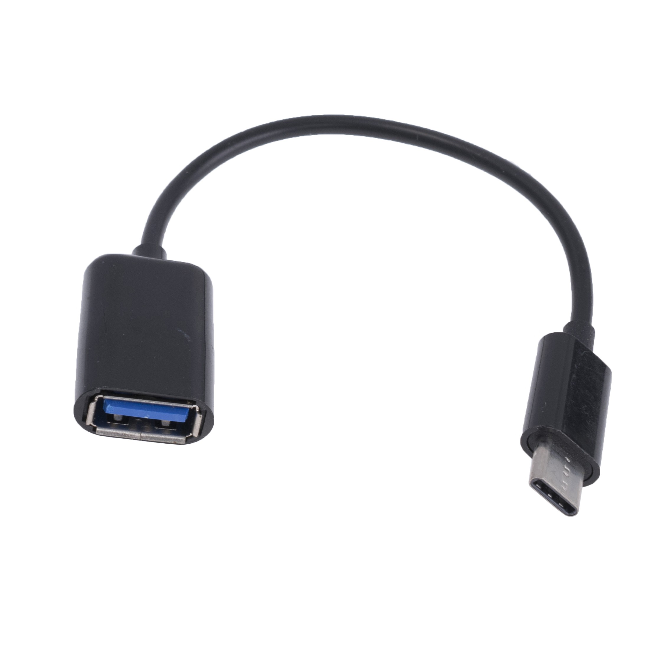 Кабель OTG USB 2.0 AF - USB Тип C 0.15 м чорний