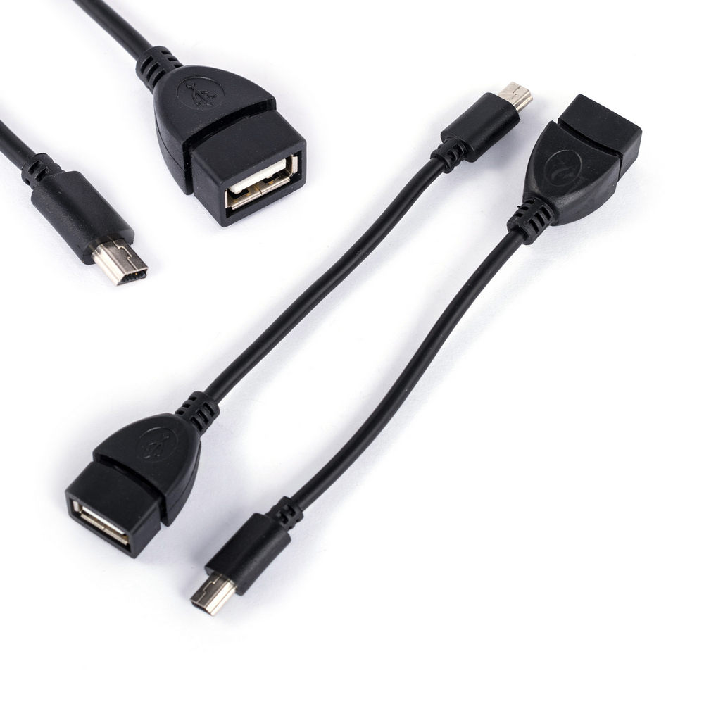 Кабель OTG USB 2.0 AF - Mini USB Тип B, Довжина: 14см