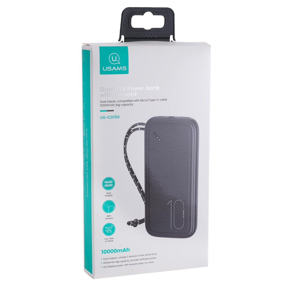 Power Bank 10000mAh 37Wh (Rated Capacity: 6000mAh) US-CD150 PB56 чорний (USAMS)