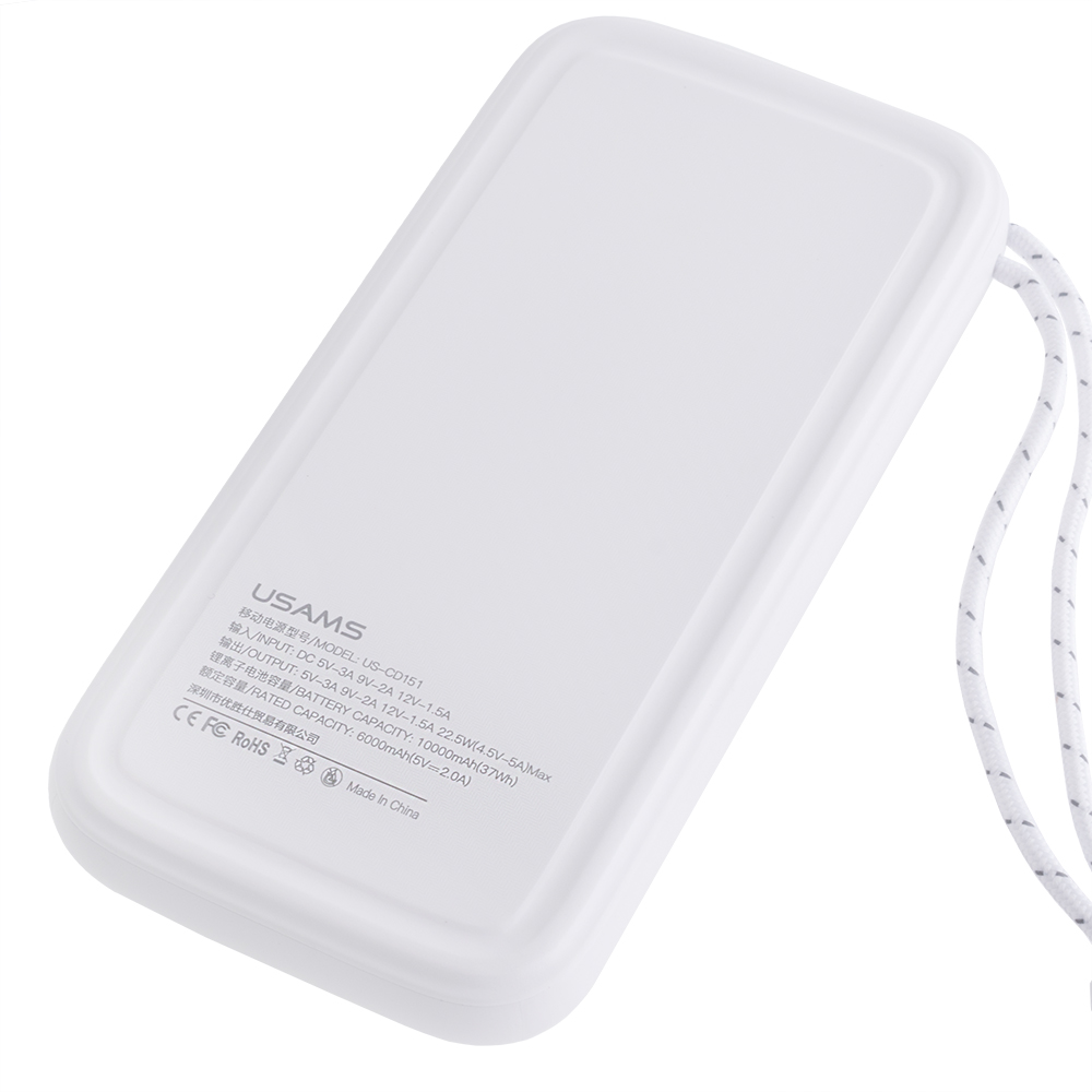 Power Bank 10000mAh 37Wh (Rated Capacity: 6000mAh) US-CD151 PB56 PD3.0 +QC3.0 білий (USAMS)