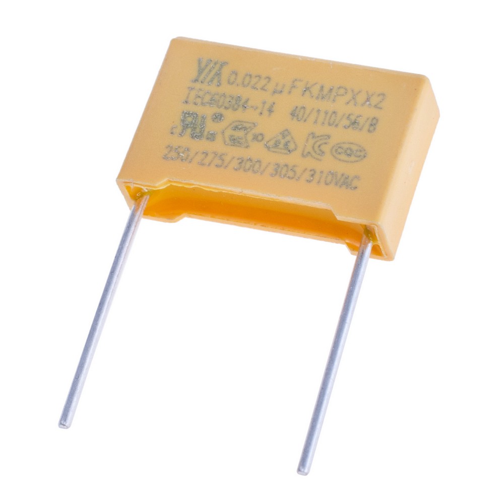 MPX 22nF 275VAC K(±10%), P=15mm, 5x11x18mm X2-223K275VACD1 YY-конденсатор плівковий