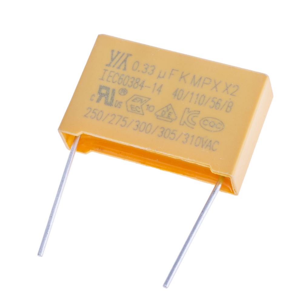 MPX 330nF 275VAC K(±10%), P=22,5mm, 26,5x16,5x7mm X2-334K275VACE2 YY-конденсатор плівковий