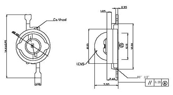Світлодіод 1W, синій EP505L-350B1 Paralight