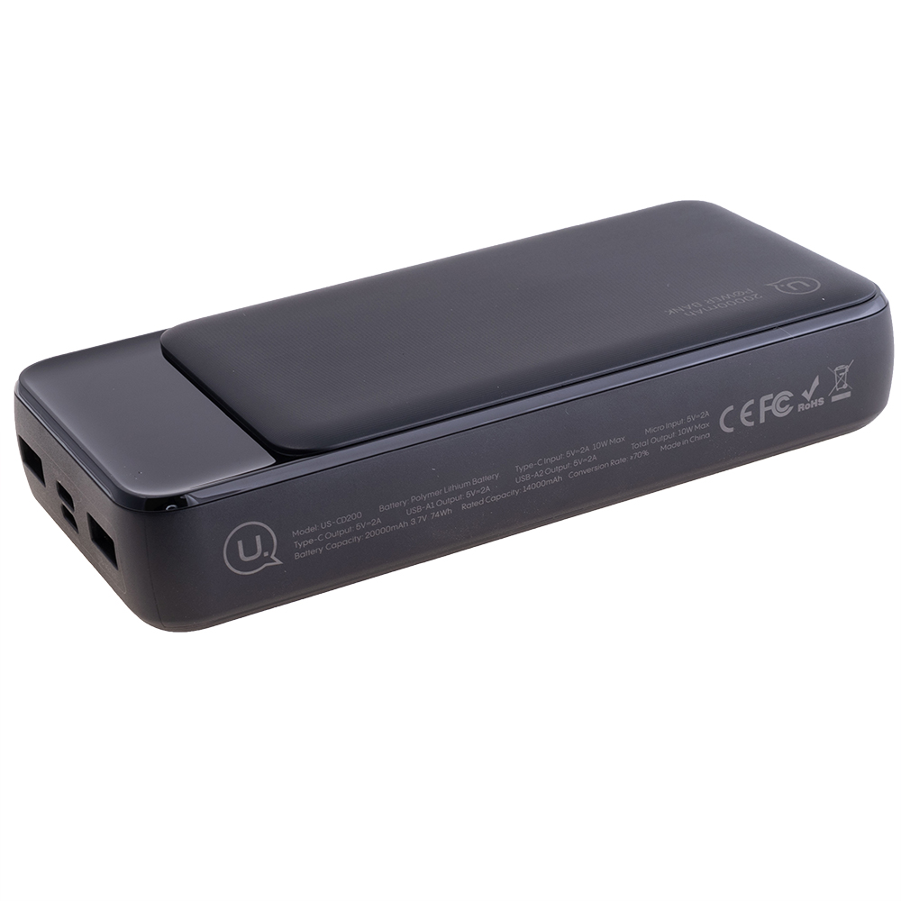 Power Bank 20000mAh (Rated Capacity: 14000mAh) US-CD200 чорний (USAMS)