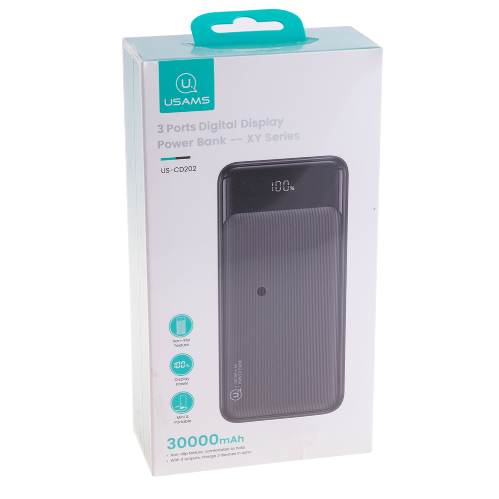 Power Bank 30000mAh (Rated Capacity: 21000mAh) US-CD202 чорний (USAMS)