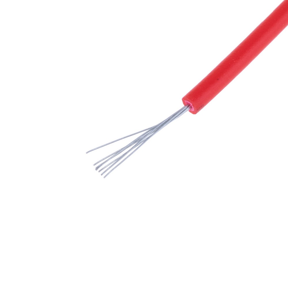 Провід багатожильний луджений UL1007 (28AWG, 0.1mm2, 7xD0.12mm, мідь, PVC), червоний