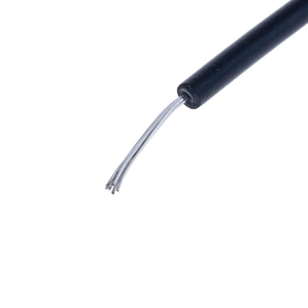 Провід багатожильний луджений UL1007 (28AWG, 0.1mm2, 7xD0.12mm, мідь, PVC), чорний Провід багатожильний луджений UL1007 (28AWG, 0.1mm2, 7xD0.12mm, мідь, PVC), чорний