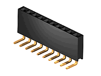 PBS-10R (гнізда на плату, 1х10, кутові, 2,54мм)