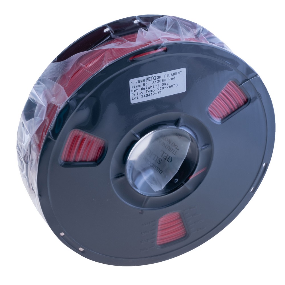 PETG пластик для 3D друку 1,75 мм червоний 1кг PETG пластик для 3D друку 1,75 мм червоний 1кг