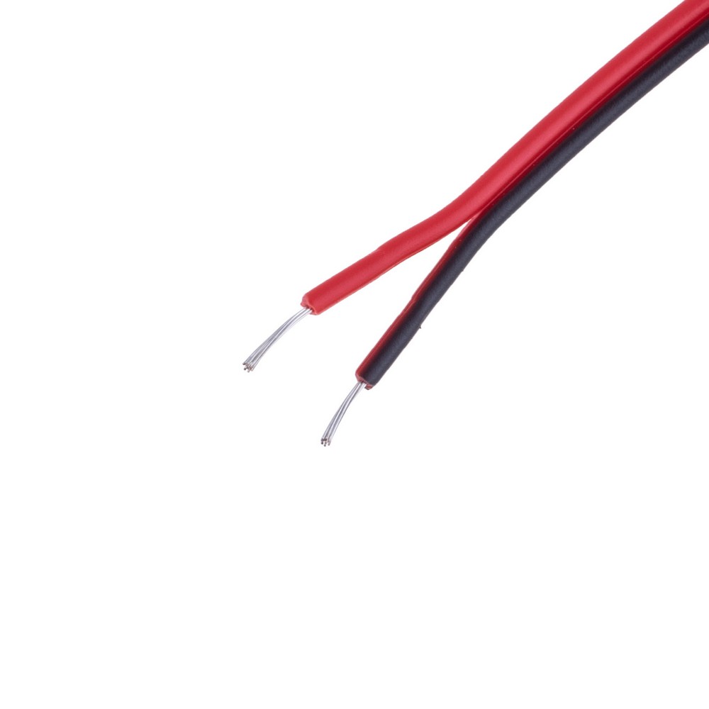 Провід живлення плоский 2-жильний 26 AWG (PVC, 7/0.14/TS) чорний+червоний