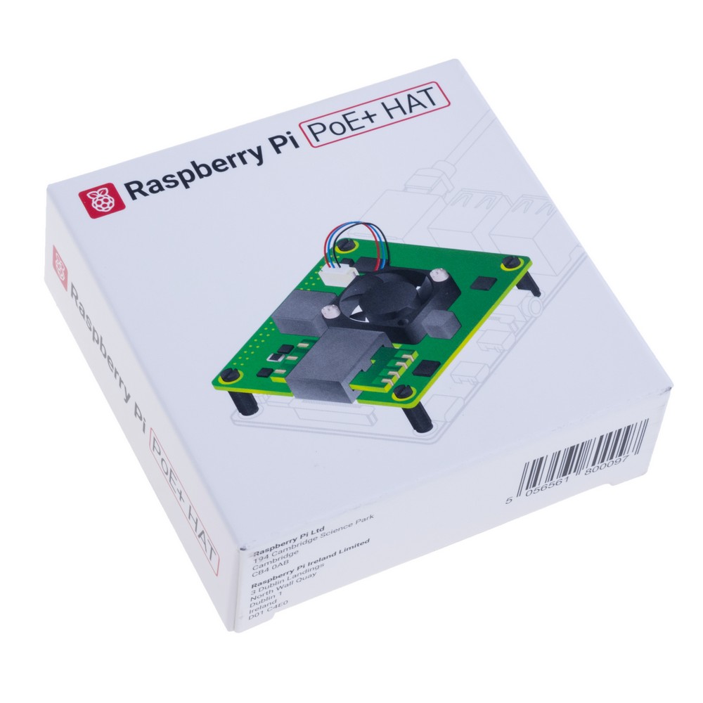 Модуль PoE живлення Raspberry Pi PoE+ HAT для Pi 4 B та Pi 3B+, SC1022 Модуль PoE живлення Raspberry Pi PoE+ HAT для Pi 4 B та Pi 3B+, SC1022