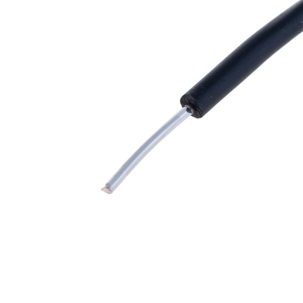 Провід одножильний луджений UL1007 (24AWG, 1xD0.2mm2, мідь, PVC), чорний Провід одножильний луджений UL1007 (24AWG, 1xD0.2mm2, мідь, PVC), чорний