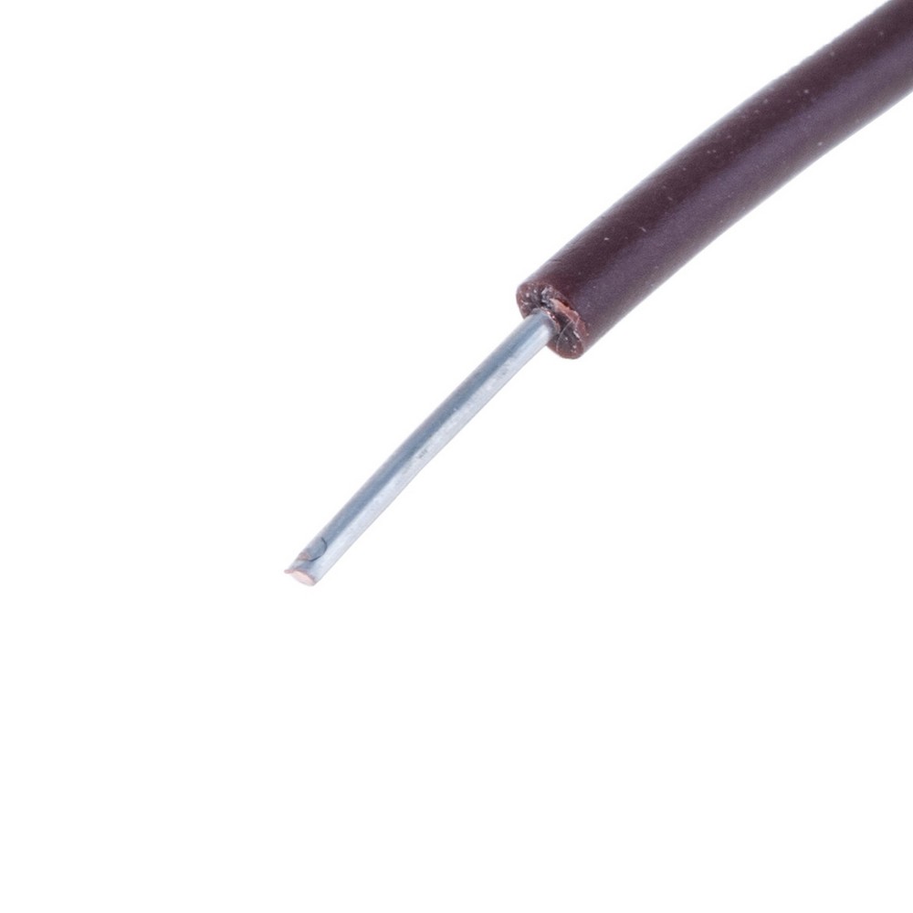 Провід одножильний луджений UL1007 (24AWG, 1xD0.2mm2, мідь, PVC), коричневий Провід одножильний луджений UL1007 (24AWG, 1xD0.2mm2, мідь, PVC), коричневий