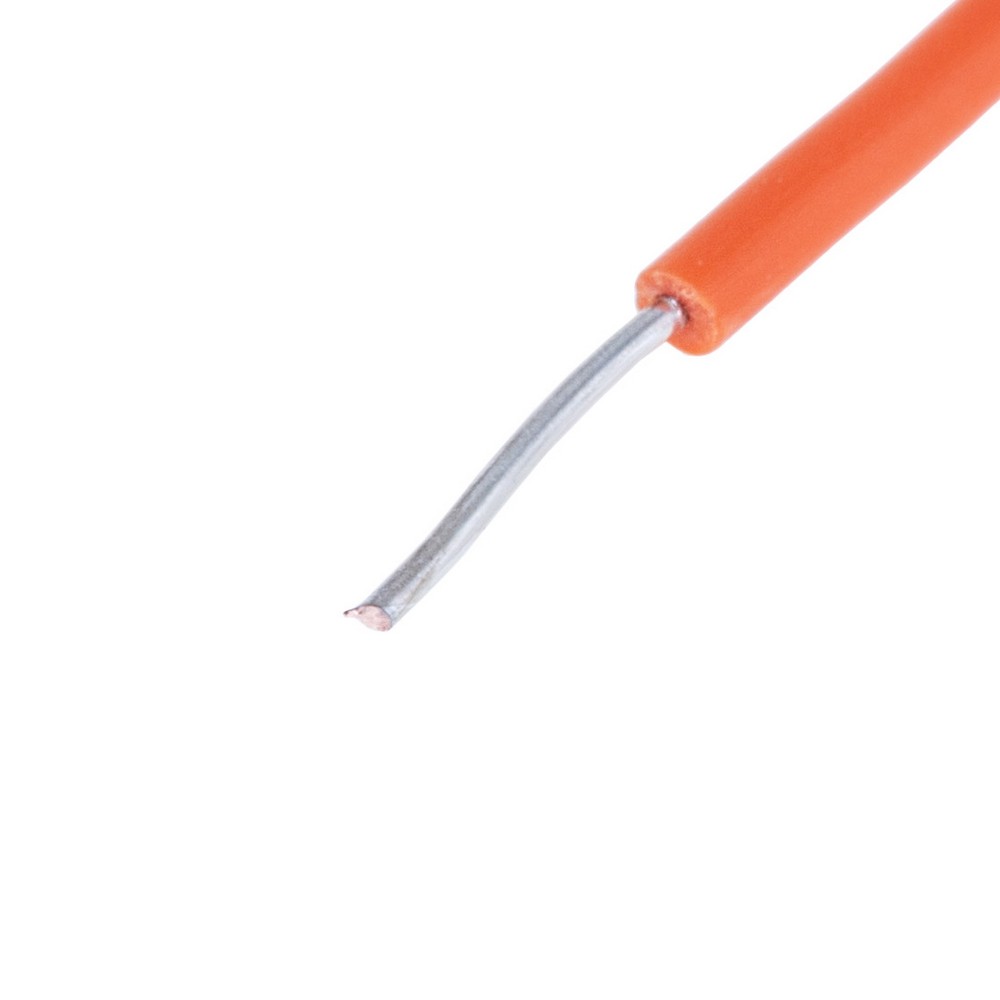 Провід одножильний луджений UL1007 (24AWG, 1xD0.2mm2, мідь, PVC), помаранчевий Провід одножильний луджений UL1007 (24AWG, 1xD0.2mm2, мідь, PVC), помаранчевий