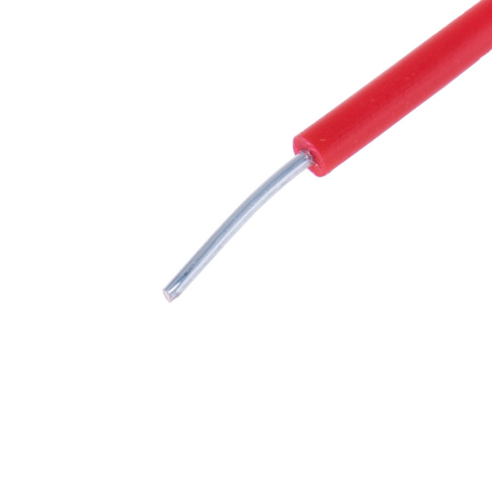 Провід одножильний луджений UL1007 (24AWG, 1xD0.2mm2, мідь, PVC), червоний Провід одножильний луджений UL1007 (24AWG, 1xD0.2mm2, мідь, PVC), червоний