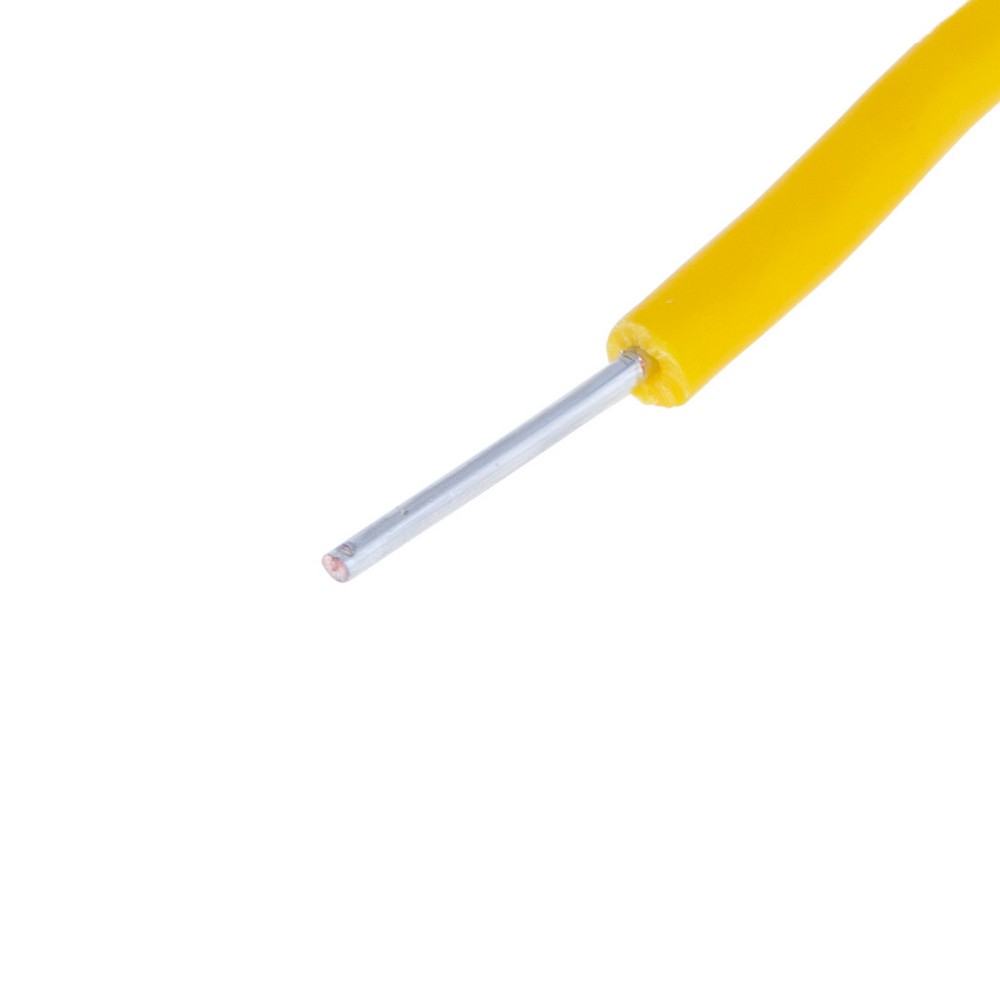 Провід одножильний луджений UL1007 (24AWG, 1xD0.2mm2, мідь, PVC), жовтий Провід одножильний луджений UL1007 (24AWG, 1xD0.2mm2, мідь, PVC), жовтий