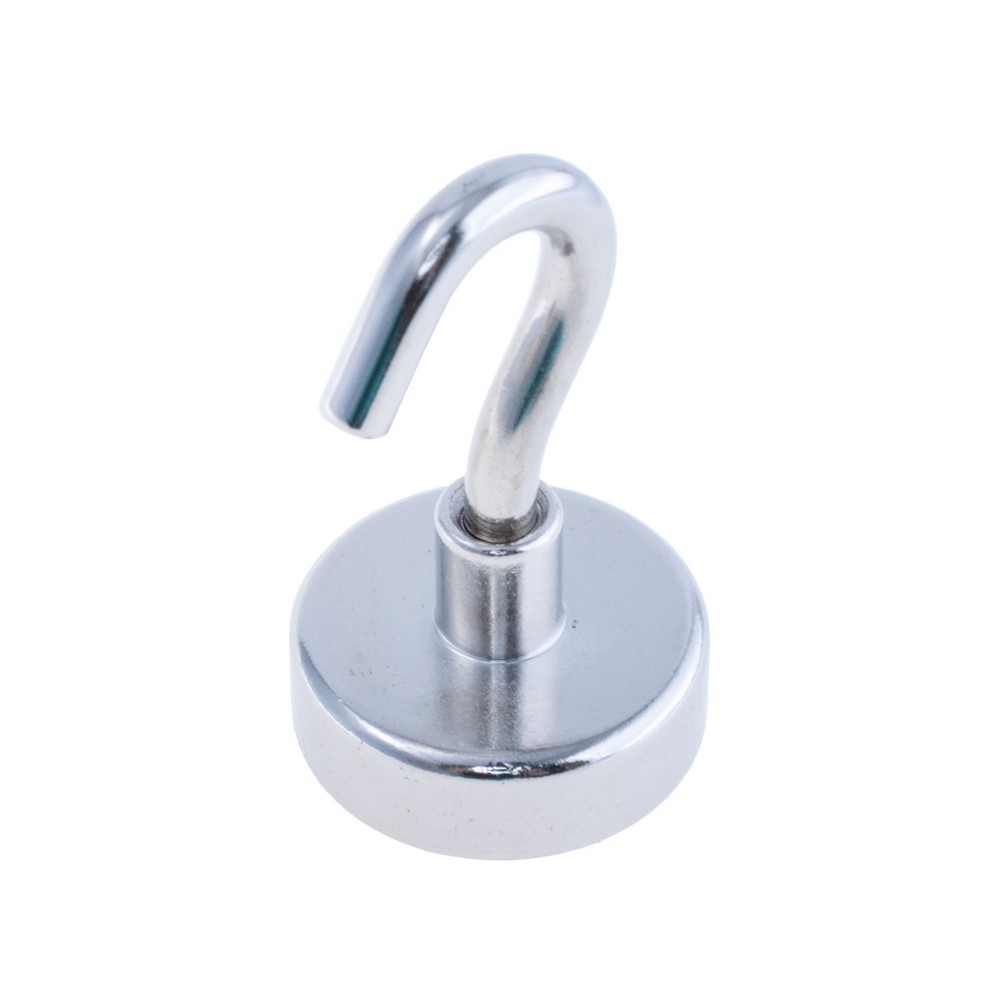 Магніт Pot Magnet with hook, N38, Ni coating, Magnetized, NE25 Магніт Pot Magnet with hook, N38, Ni coating, Magnetized, NE25