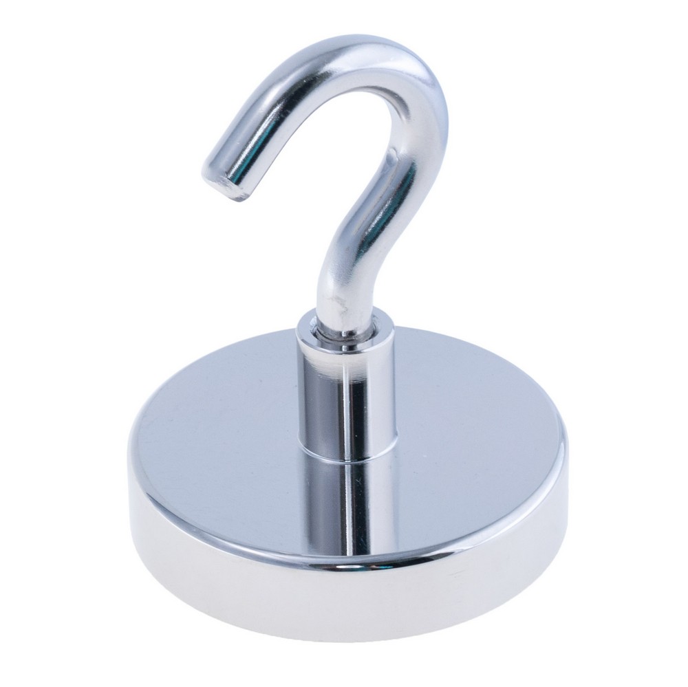 Магніт Pot Magnet with hook, N38, Ni coating, Magnetized, NE55 Магніт Pot Magnet with hook, N38, Ni coating, Magnetized, NE55