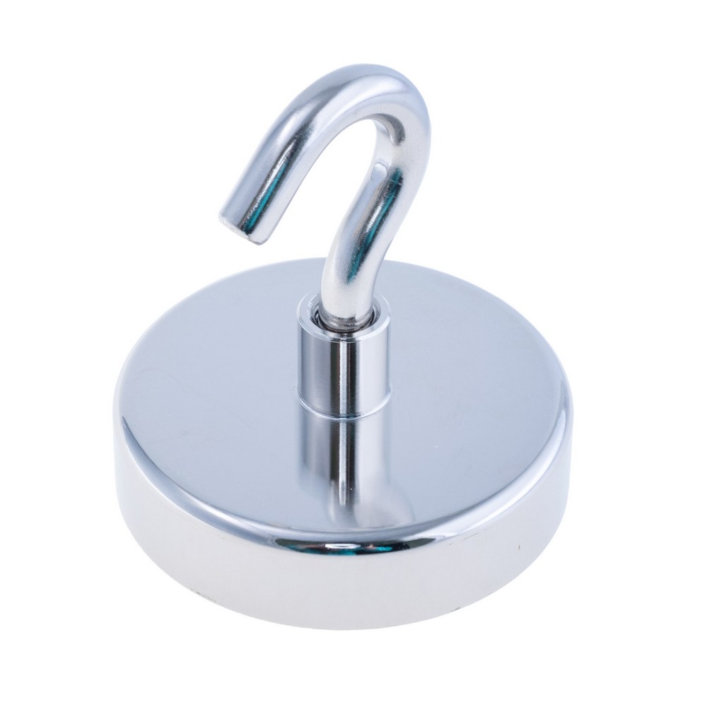 Магніт Pot Magnet with hook, N38, Ni coating, Magnetized, NE60 Магніт Pot Magnet with hook, N38, Ni coating, Magnetized, NE60
