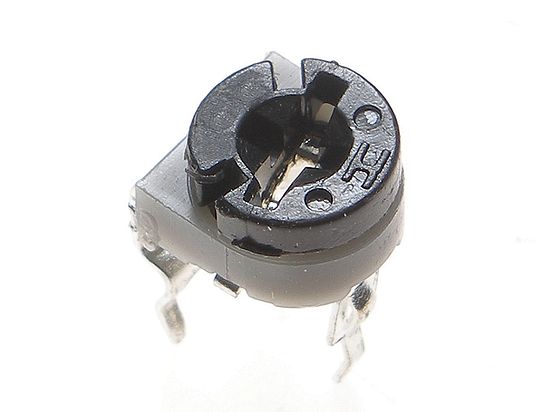 200 Ohm SF065 200R (потенціометр вивідний, регулювання зверху; крок 5х2,5)