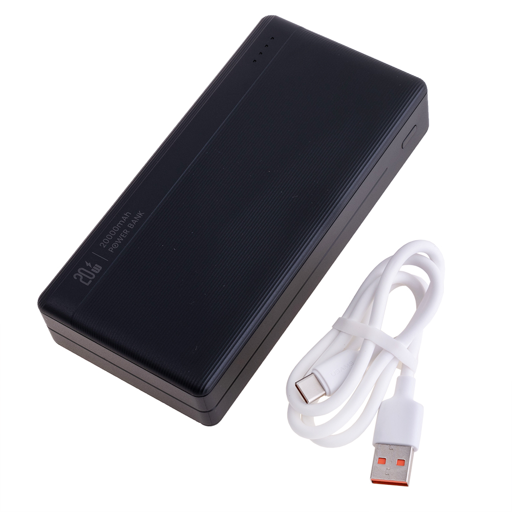 Power Bank 20000mAh (Rated Capacity: 12000mAh) US-CD204 PB71 PD20W+QC3.0 чорний (USAMS)