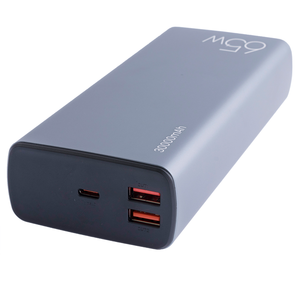 Power Bank 30000mAh 111Wh (Rated Capacity: 18000mAh) USAMS-CM PB59 65W Fast Charge чорний (USAMS) + 100W кабель Type-C (USAMS)