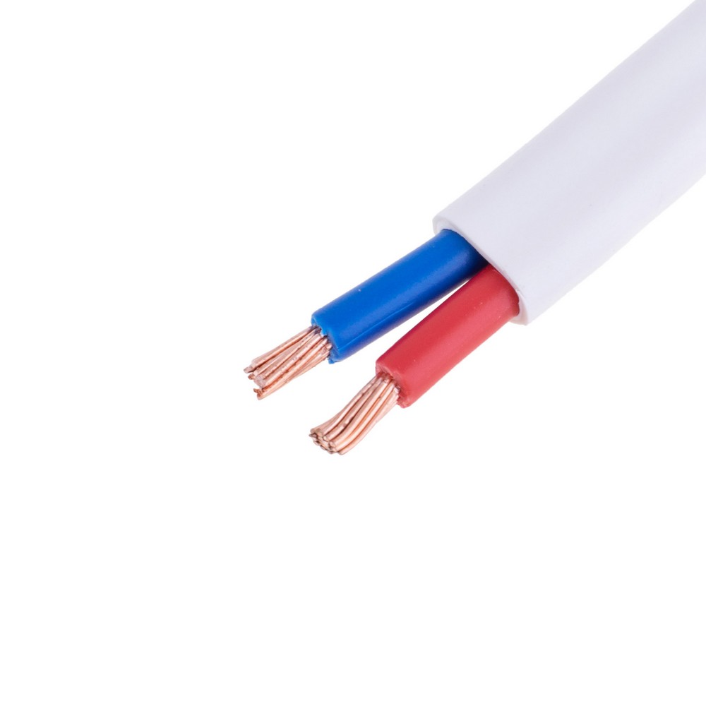 Провід плоский 2x4mm² багатожильний в білій оболонці 12AWG (PVC, 2 x 56xD0.29mm) червоний, синій