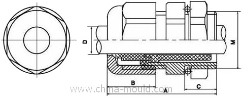 PTM22 (Sanhe, кабельний ввід, мідь, неопреновий ущільнювач)