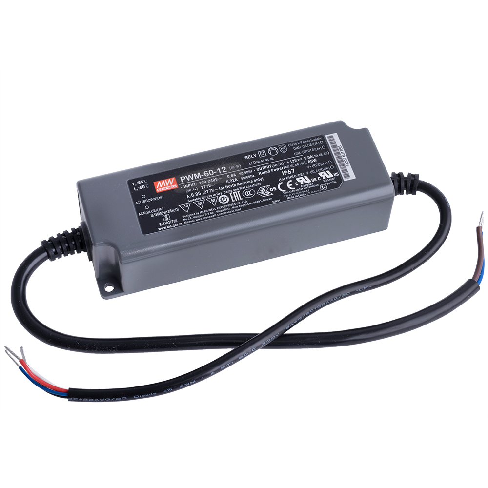Блок живлення для світлодіодів 5А, 12VDC, PWM-60-12 Блок живлення для світлодіодів 5А, 12VDC, PWM-60-12