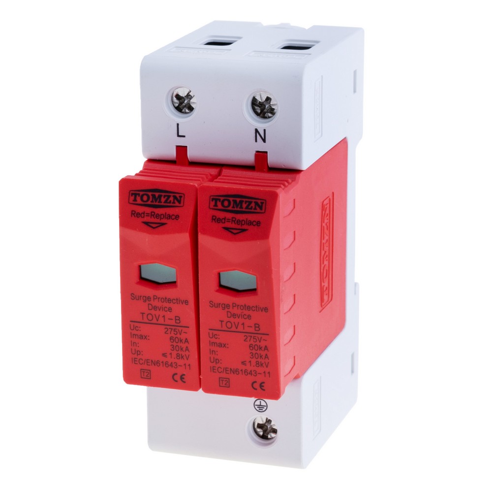 Пристрій захисту від імпульсних перенапруг2P AC, TOV1-B 275V TOMZN Пристрій захисту від імпульсних перенапруг2P AC, TOV1-B 275V TOMZN