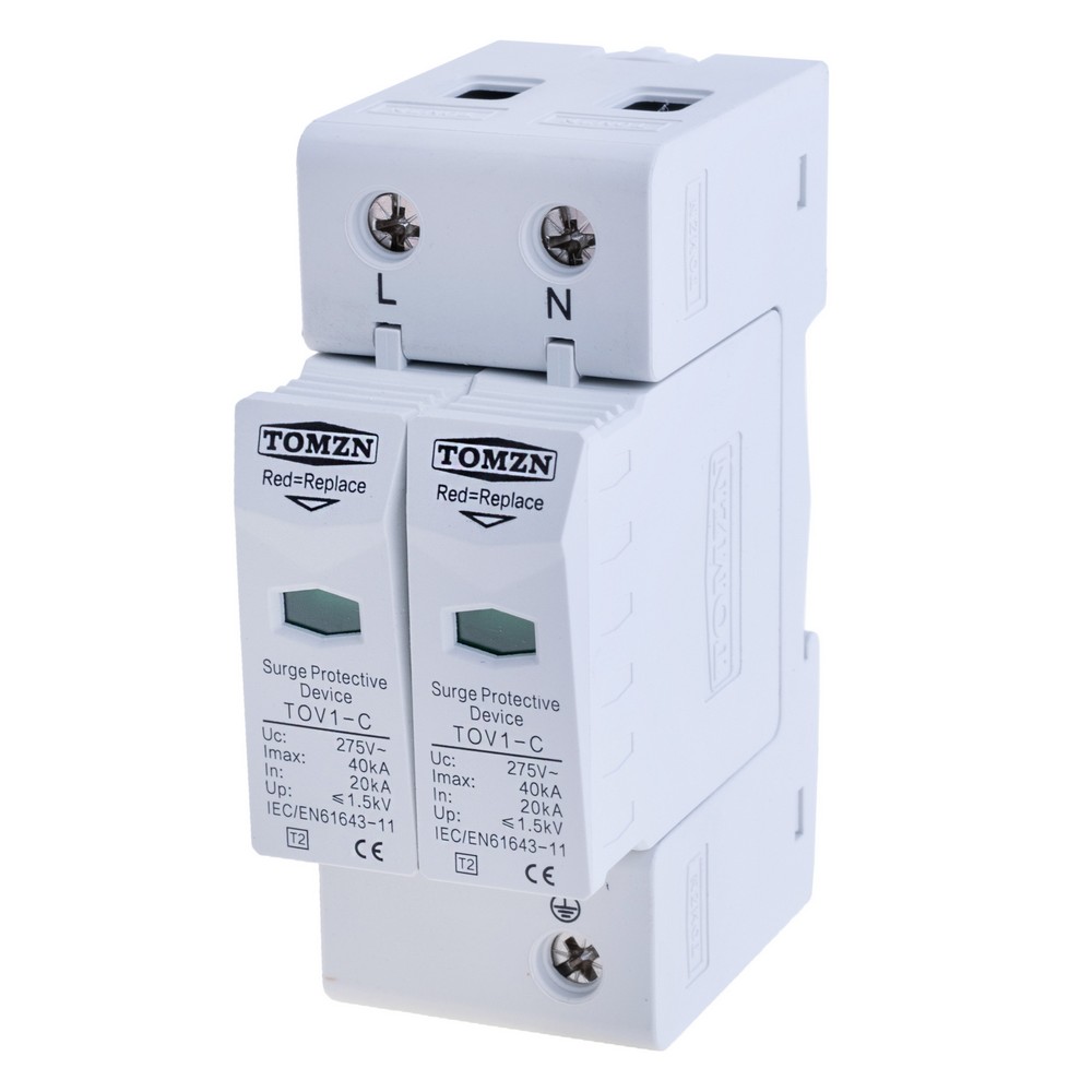Пристрій захисту від імпульсних перенапруг 2P AC TOV1-C 275V TOMZN Пристрій захисту від імпульсних перенапруг 2P AC TOV1-C 275V TOMZN