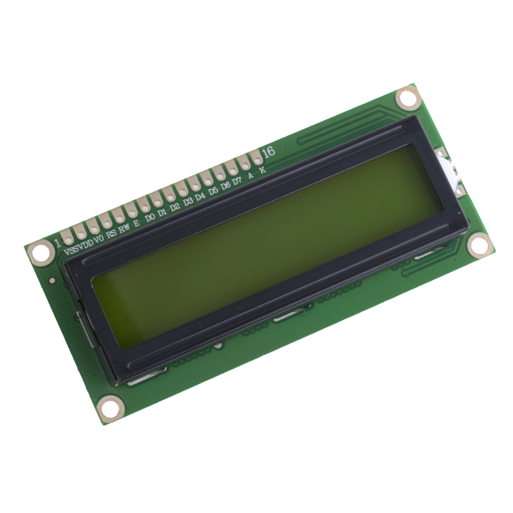 QC1602A 16x2 Character LCD Display жовте підсвічування (на контролері HD44780)