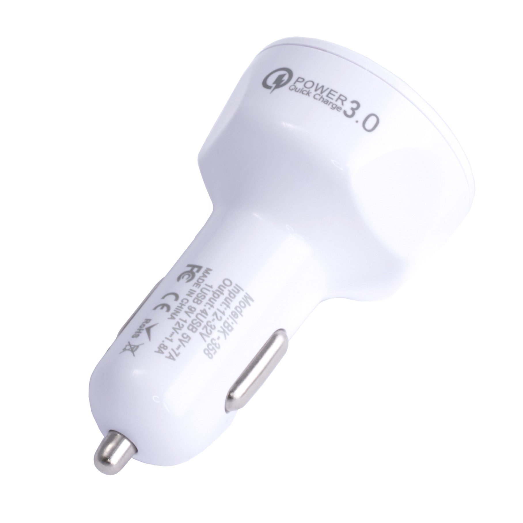 Універсальний зарядний пристрій QC3.0 4порта: 5V / 2.1A 1Порт: 9V-12V / 1.8A (4 порти USB / білий) BK358
