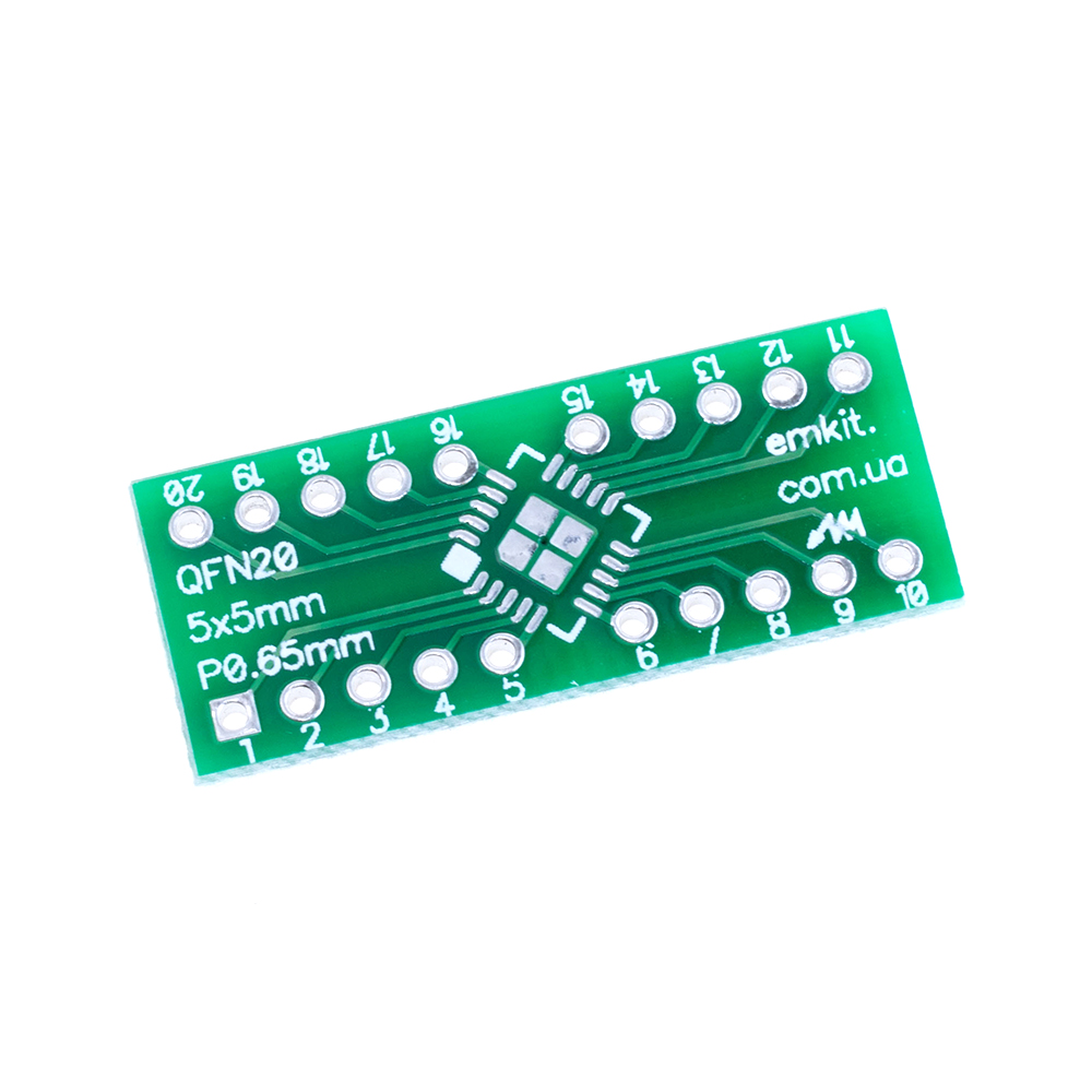 Плата перехідник QFN20_0.65/0.5mm Плата перехідник QFN20_0.65/0.5mm
