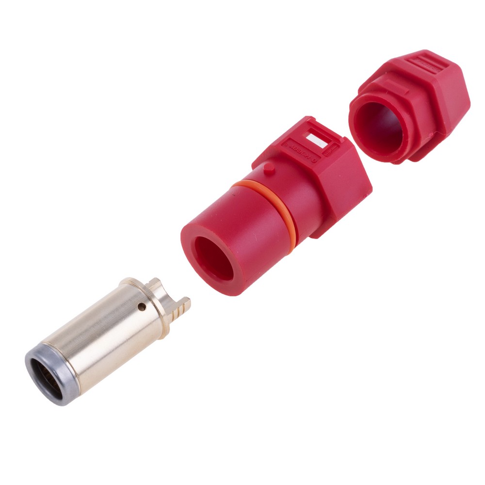 Потужний роз'єм QS10H-F-червоний, монтаж: під пайку, QS Electronic Потужний роз'єм QS10H-F-червоний, монтаж: під пайку, QS Electronic