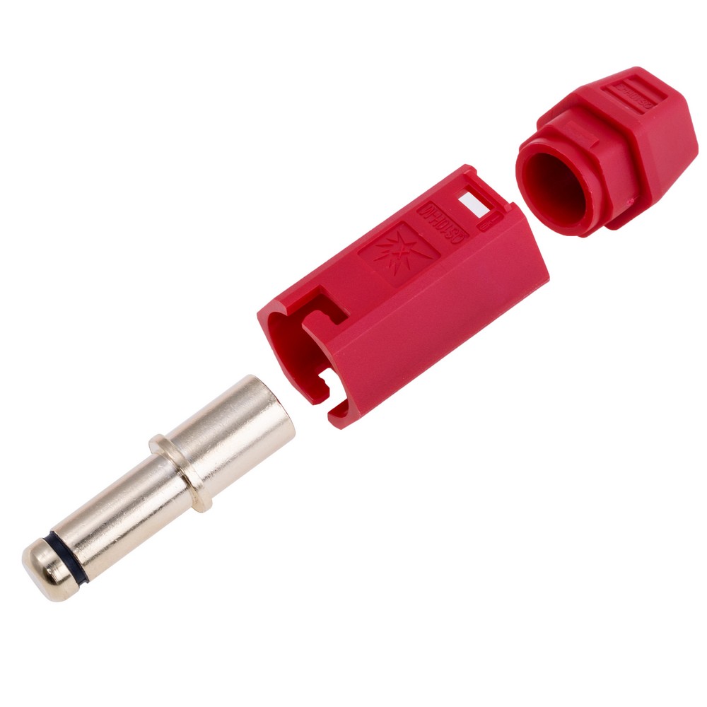 Потужний роз'єм QS10H-M-червоний, монтаж: під обтиск, QS Electronic Потужний роз'єм QS10H-M-червоний, монтаж: під обтиск, QS Electronic