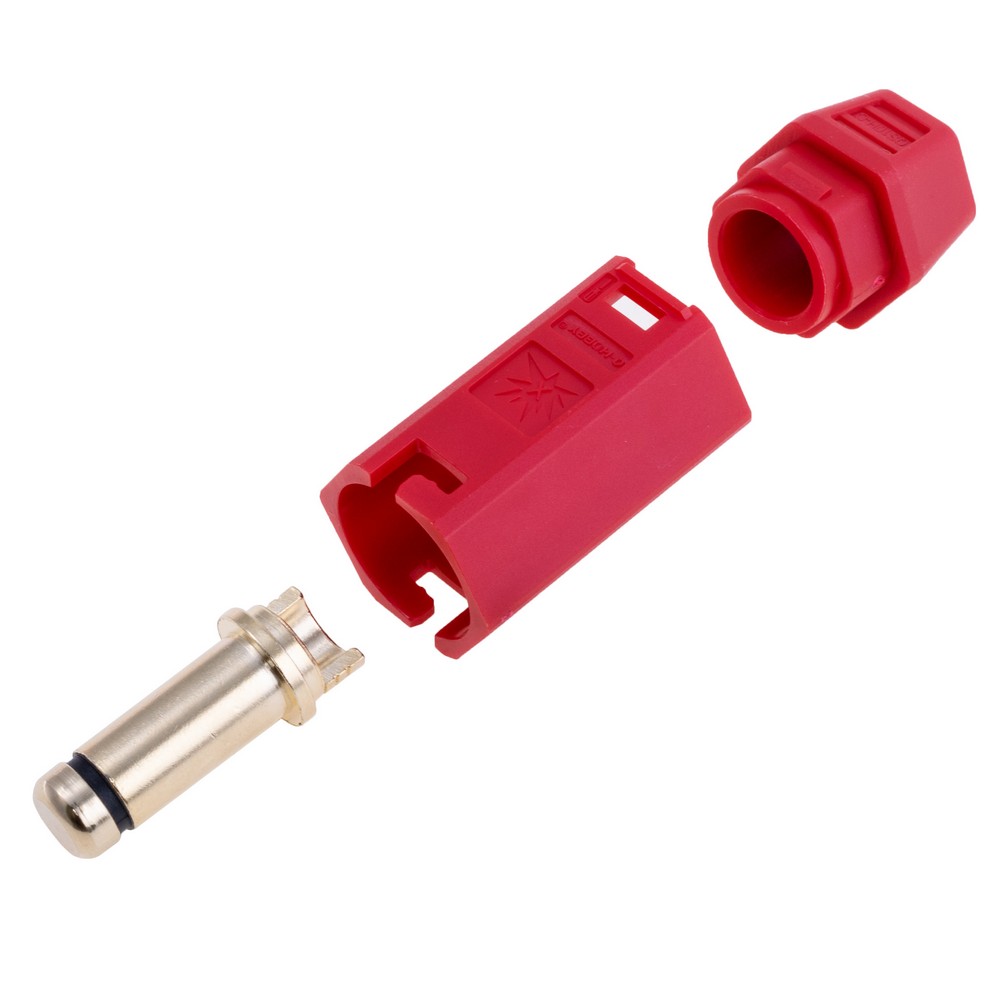 Потужний роз'єм QS10H-M-червоний, монтаж: під пайку, QS Electronic Потужний роз'єм QS10H-M-червоний, монтаж: під пайку, QS Electronic