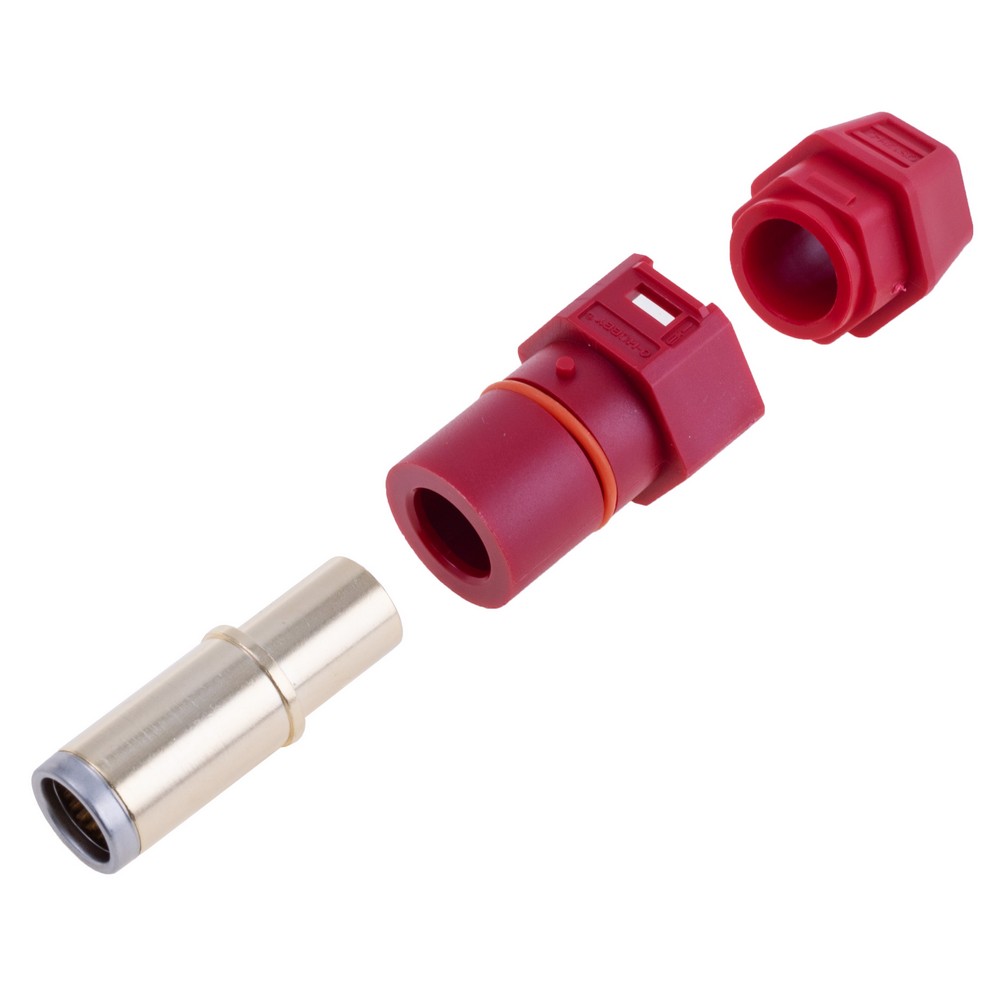 Потужний роз'єм QS12H-F-червоний, монтаж: під обтиск, QS Electronic Потужний роз'єм QS12H-F-червоний, монтаж: під обтиск, QS Electronic