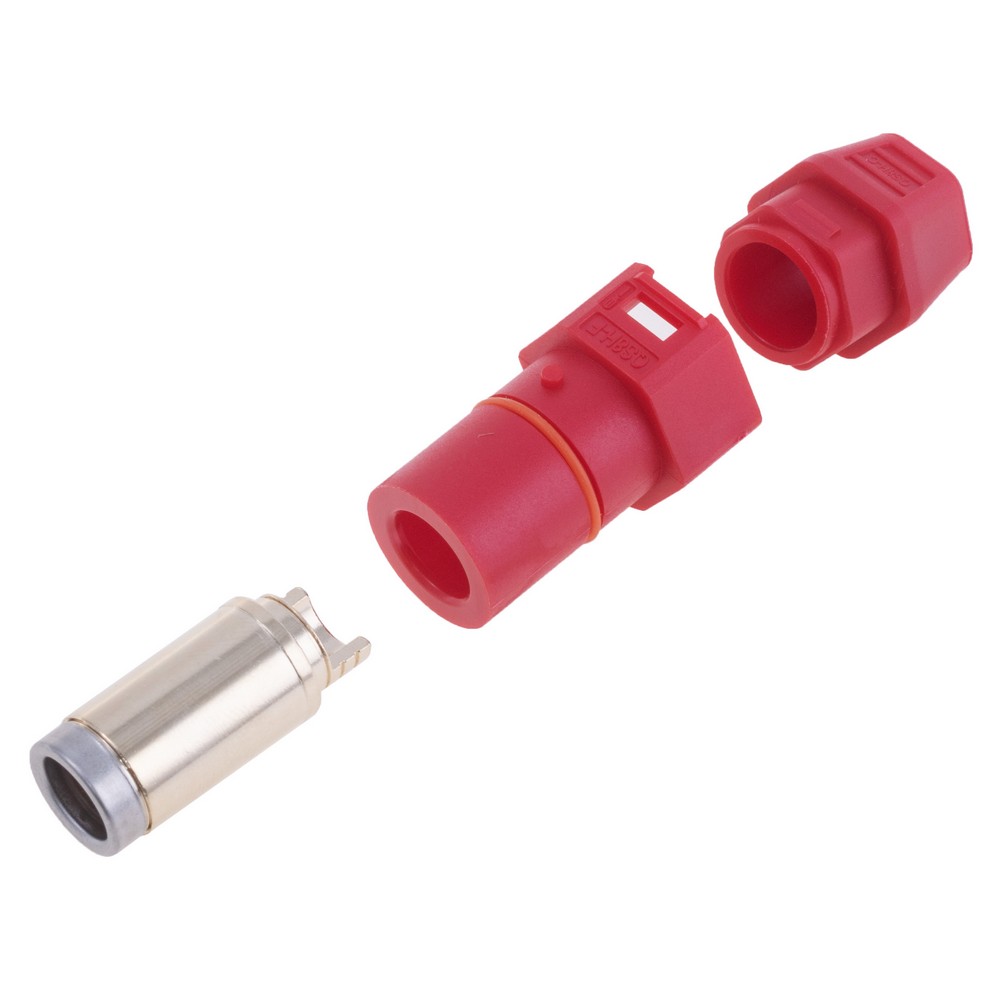 Потужний роз'єм QS8H-F-червоний, монтаж: під пайку, QS Electronic Потужний роз'єм QS8H-F-червоний, монтаж: під пайку, QS Electronic