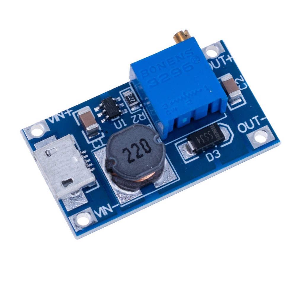 Регульований DC-DC Step-Up модуль живлення MT3608 USB-micro