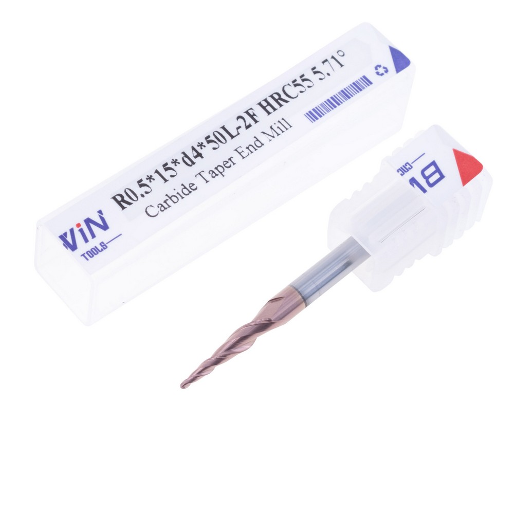 Фреза конусна R0.5*15*d4*50L-2F HRC55 5.71°
